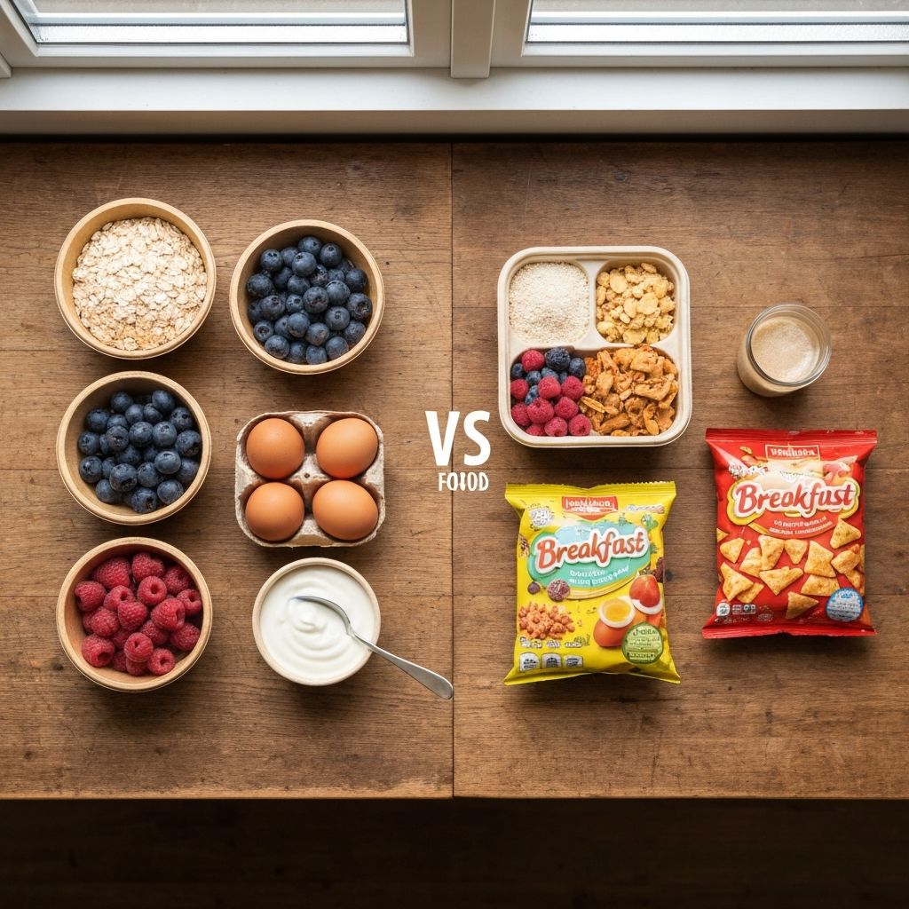Whole-food vs processed breakfast items